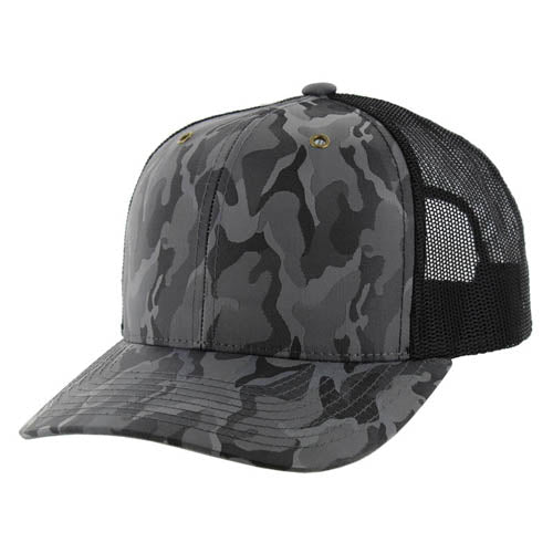 Kamel 815 Nylon Camo Snapback Trucker Cap with Slight Curve