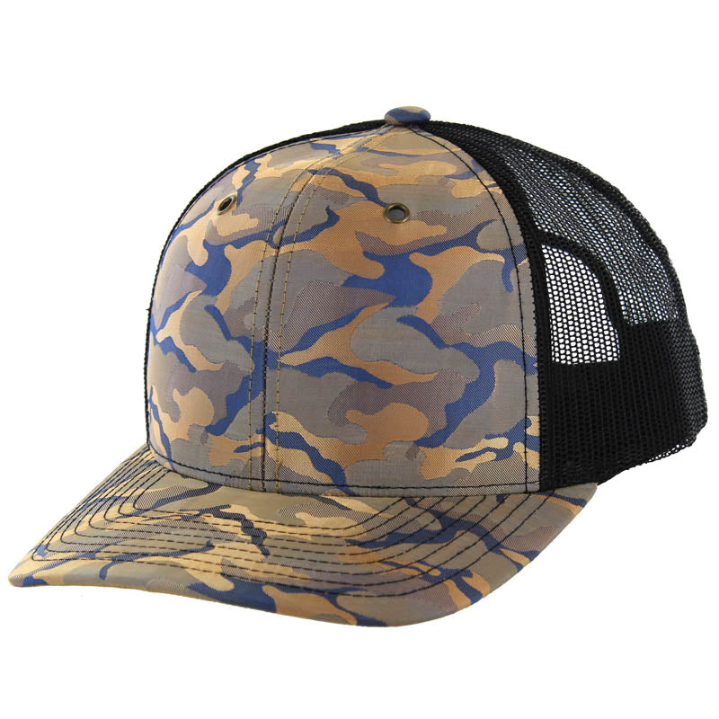 Kamel 815 Nylon Camo Snapback Trucker Cap with Slight Curve