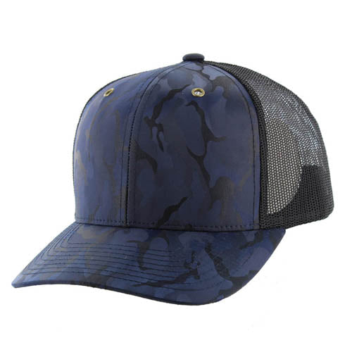 Kamel K707 7 Panel Flat Adjustable Snapback Trucker Cap - 100% Polyester Camo