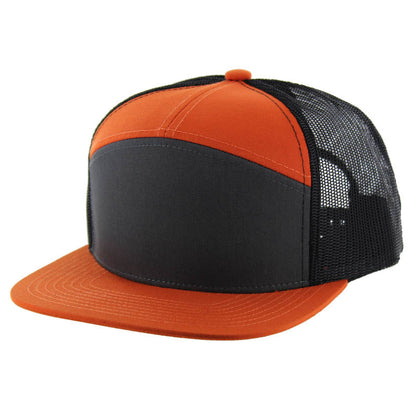 Kamel 707 7-Panel Flat Adjustable Snapback Mesh Trucker Cap-Noveltiesmart.com