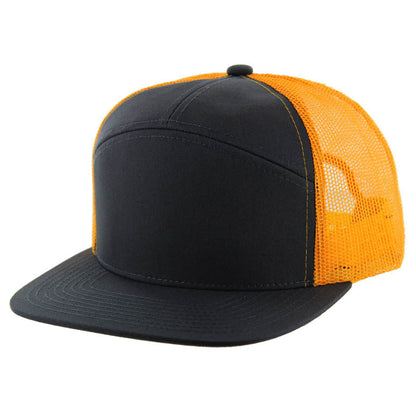 Kamel 707 7-Panel Flat Adjustable Snapback Mesh Trucker Cap-Noveltiesmart.com