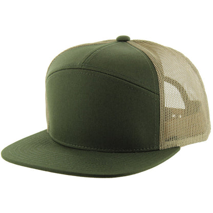 Kamel 707 7-Panel Flat Adjustable Snapback Mesh Trucker Cap-Noveltiesmart.com