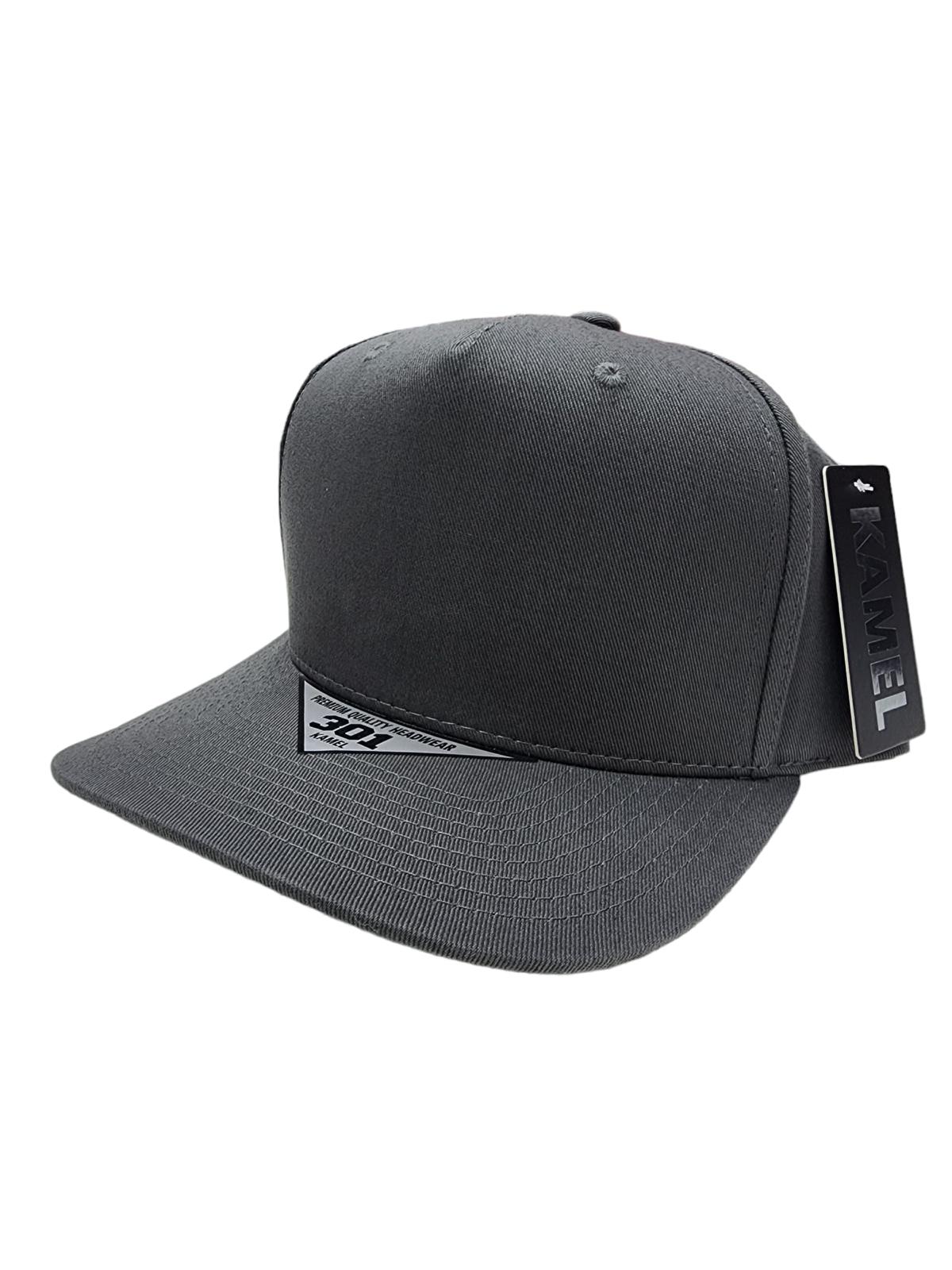 Kamel 301 – Solid 5 Panel Snapback Cap-Noveltiesmart.com