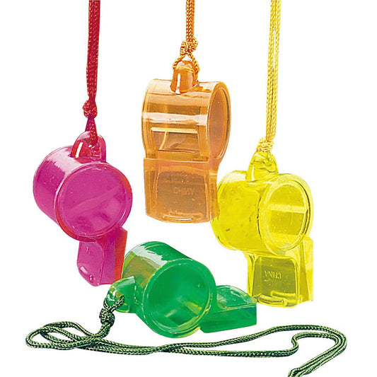 Whistle On Lanyard Asst 1-3/4" (DZ)