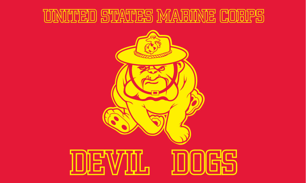 USMC Marines Bulldog (Devil Dog) 3' x 5' Flag - Military Pride Banner