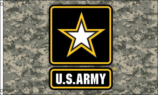 Camouflage US Army Star 3 x 5 Flag – High-Quality Military-Inspired Banner