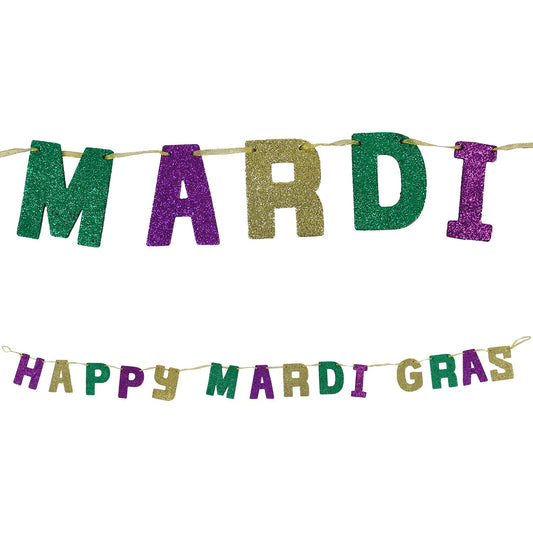 Mardi Gras Letter Banner 6'