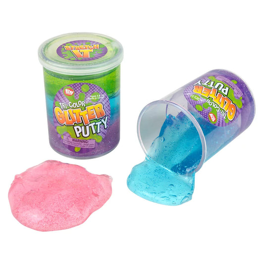 Tri-Color Glitter Putty (DZ) 3"