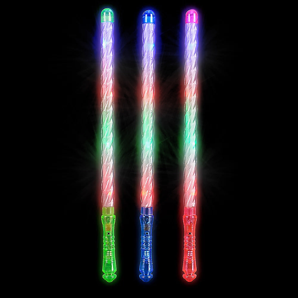 Light Up Flashing Spiral Wand 18.5" (DZ)