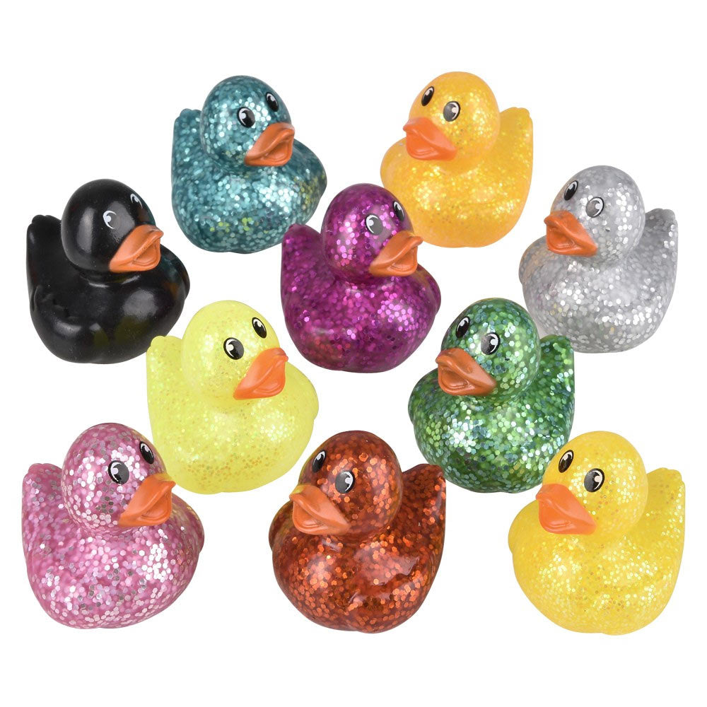 Rubber Duckling Glitter Assortment 1.5" (100 PACK)