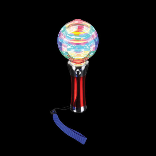 Light Up Spinning Ball Wand 8"