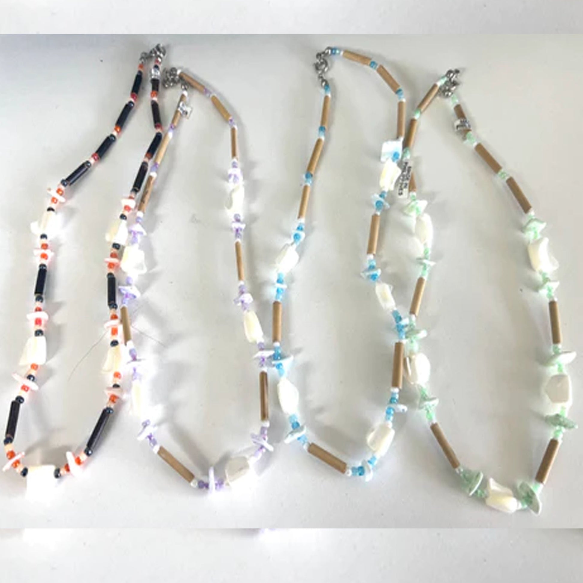 Shell with Bamboo and Beads Necklace - NoveltiesMart.com Wholesale