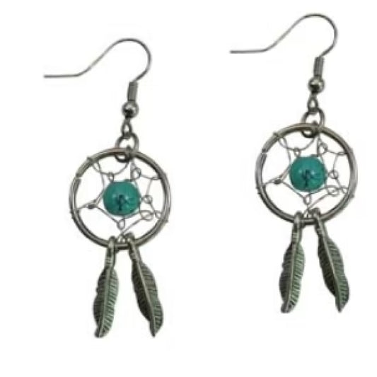 Silver & Turquoise Bead Earrings Wholesale - NoveltiesMart.com Wholesale