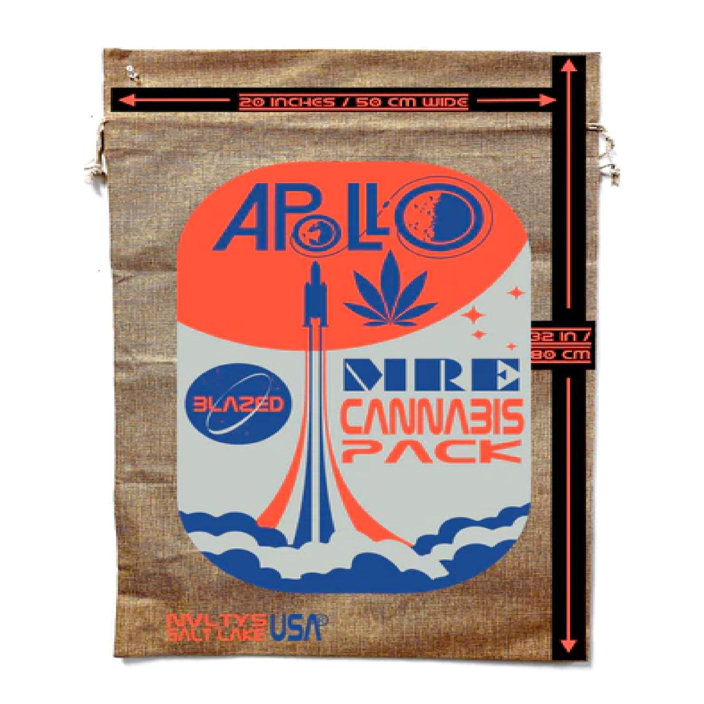 Apollo Cannabis Pack Burlap Bag – 20x32 Inch Drawstring