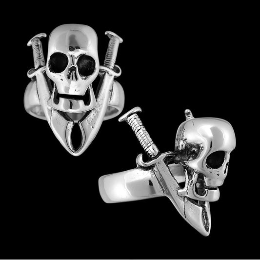 Pirate Skull & Swords Biker Ring Wholesale