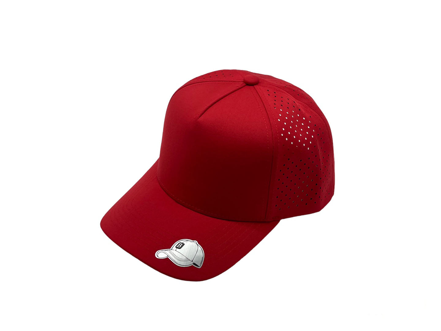 Laser Performance Perforated 5 Panel Cap - Adjustable Curved Bill