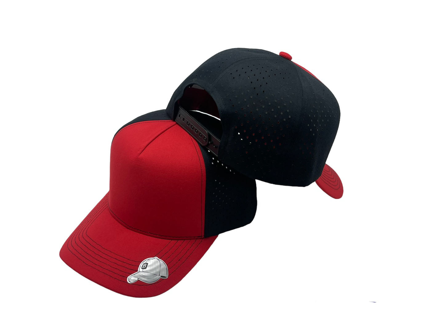 Laser Performance Perforated 5 Panel Cap - Adjustable Curved Bill