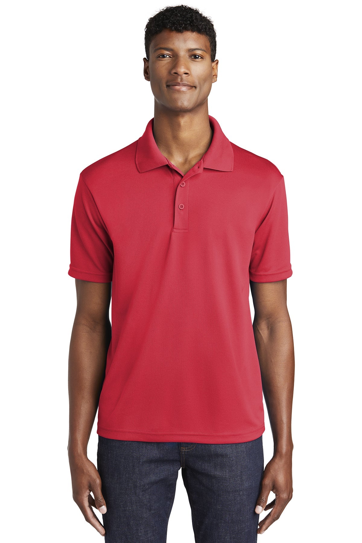 Unisex Performance 100% Polyester Polo – Breathable, Moisture-Wicking with PosiCharge Technology