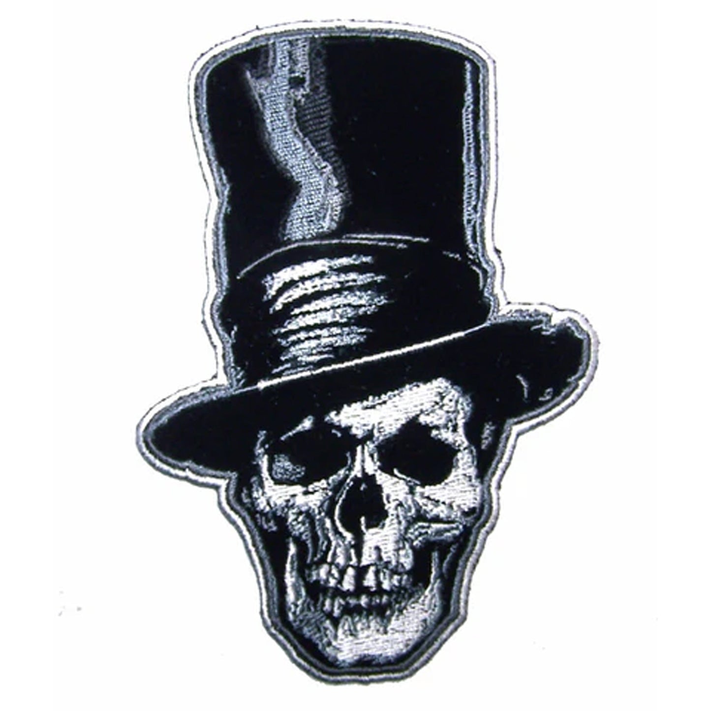 Skull Head Stove Pipe Hat 15-Inch Embroidered Patch - NoveltiesMart.com Wholesale