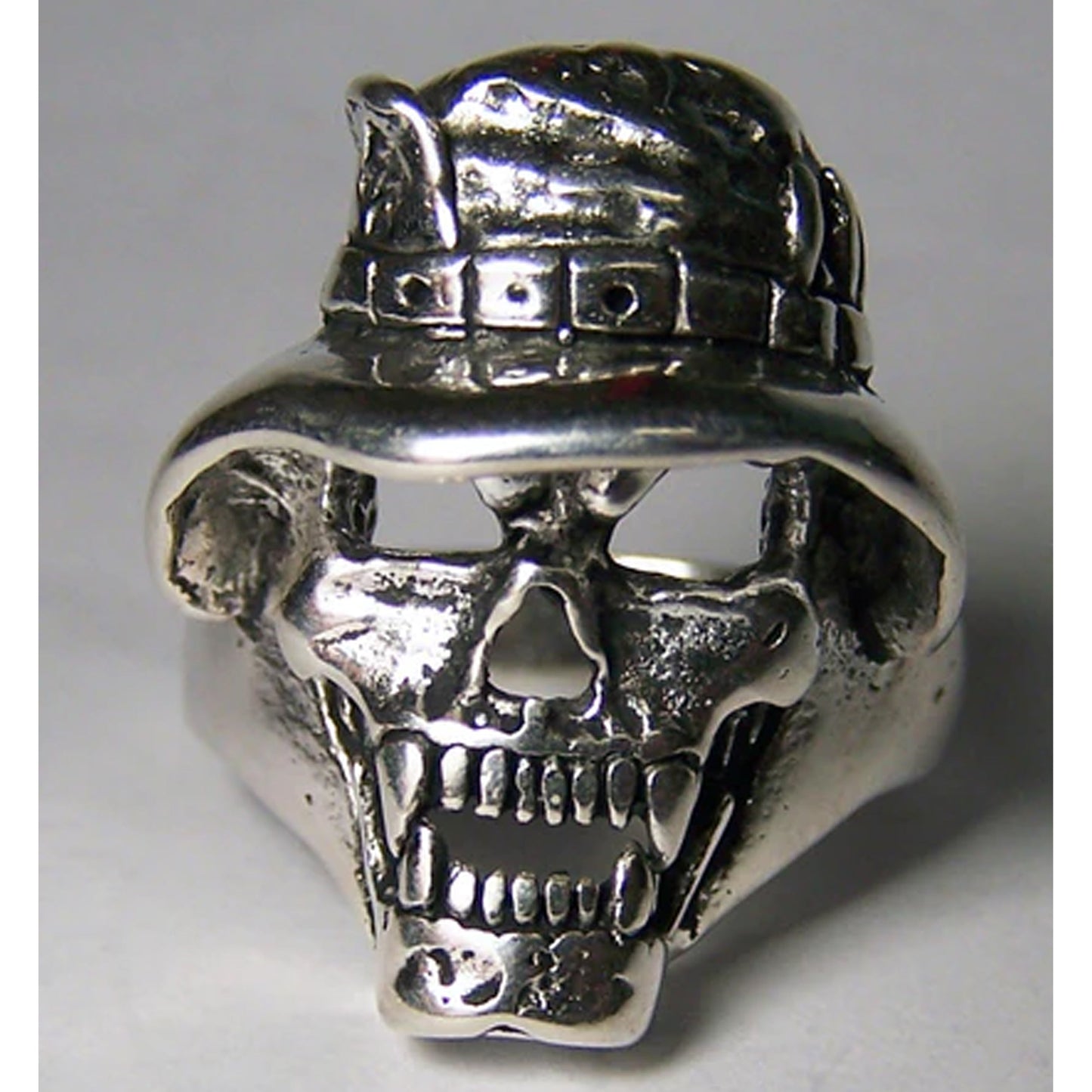 Skull Head with Rag Hag Biker Ring