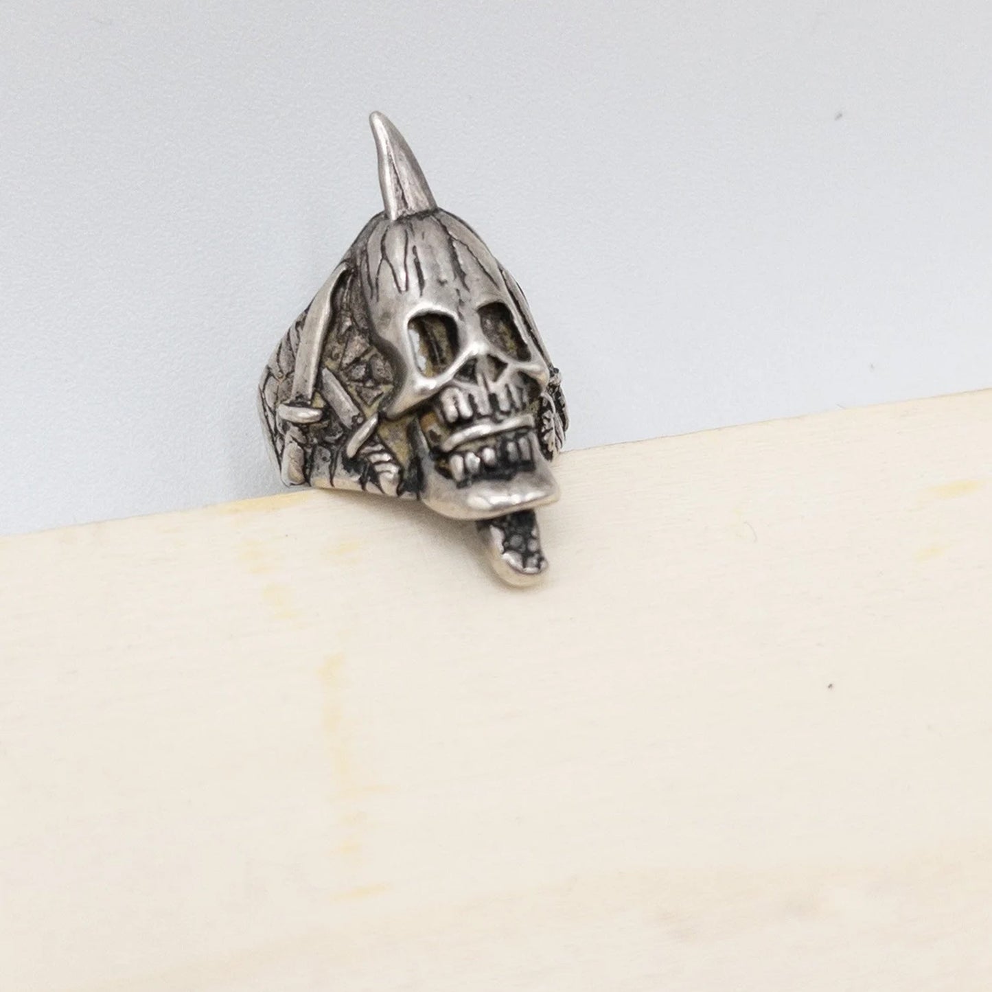 Spiked Skull Head Biker Ring - Wholesale