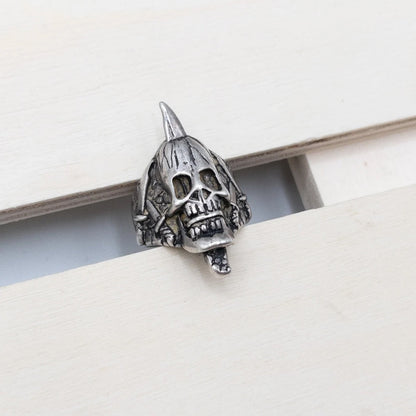 Spiked Skull Head Biker Ring - Wholesale