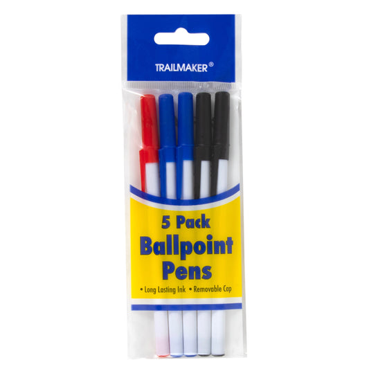 Ballpoint Pens 5-Pack NoveltiesMart Wholesale