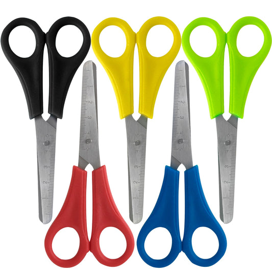 Bulk 5 Inch Kids Safety Scissors - 100 pack - Rounded Cutting Edge Wholesale