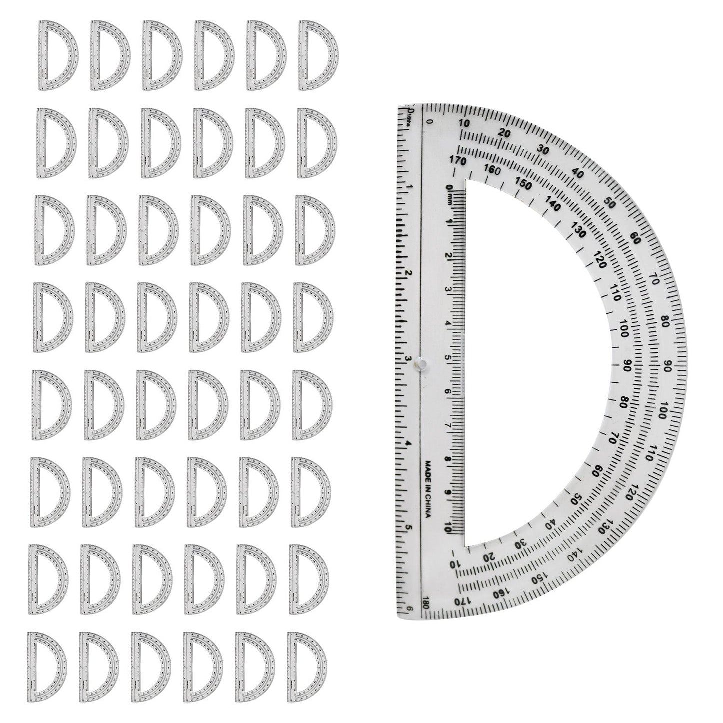 180 Degree Protractors - Bulk School Supplies Wholesale Case of 48 Protractors