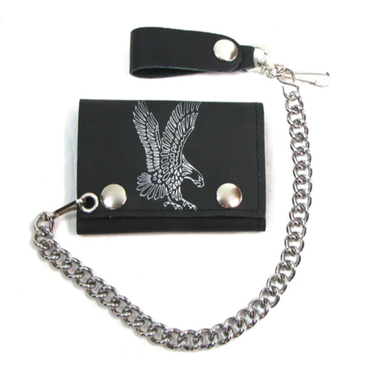 Trifold Leather Wallets with Chain - American Made - NoveltiesMart.com Wholesale