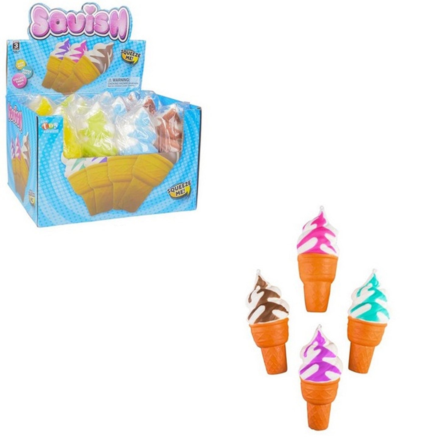 Squish Ice Cream Toy for Kids – Wholesale  (Sold By 36 PCS)