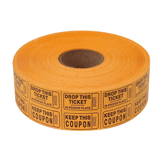 Double Roll Raffle Tickets - Orange (2000 ROLL)