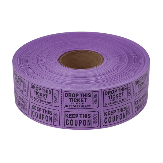 Double Roll Raffle Tickets - Purple (2000 ROLL)