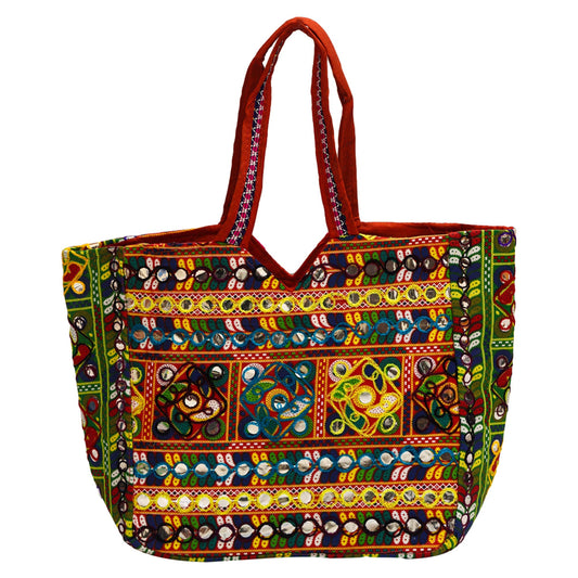 Tote Bag With Multi-Color Detailed Embroidery -(Sold By 10 PCS)