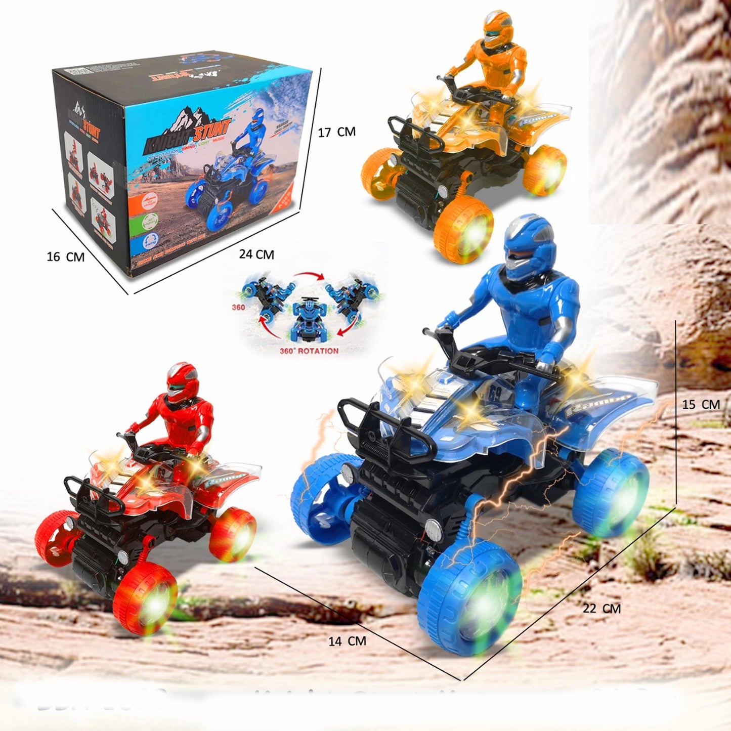 Stunt Knight ATV – 9" Electronic Toy Truck Wholesale