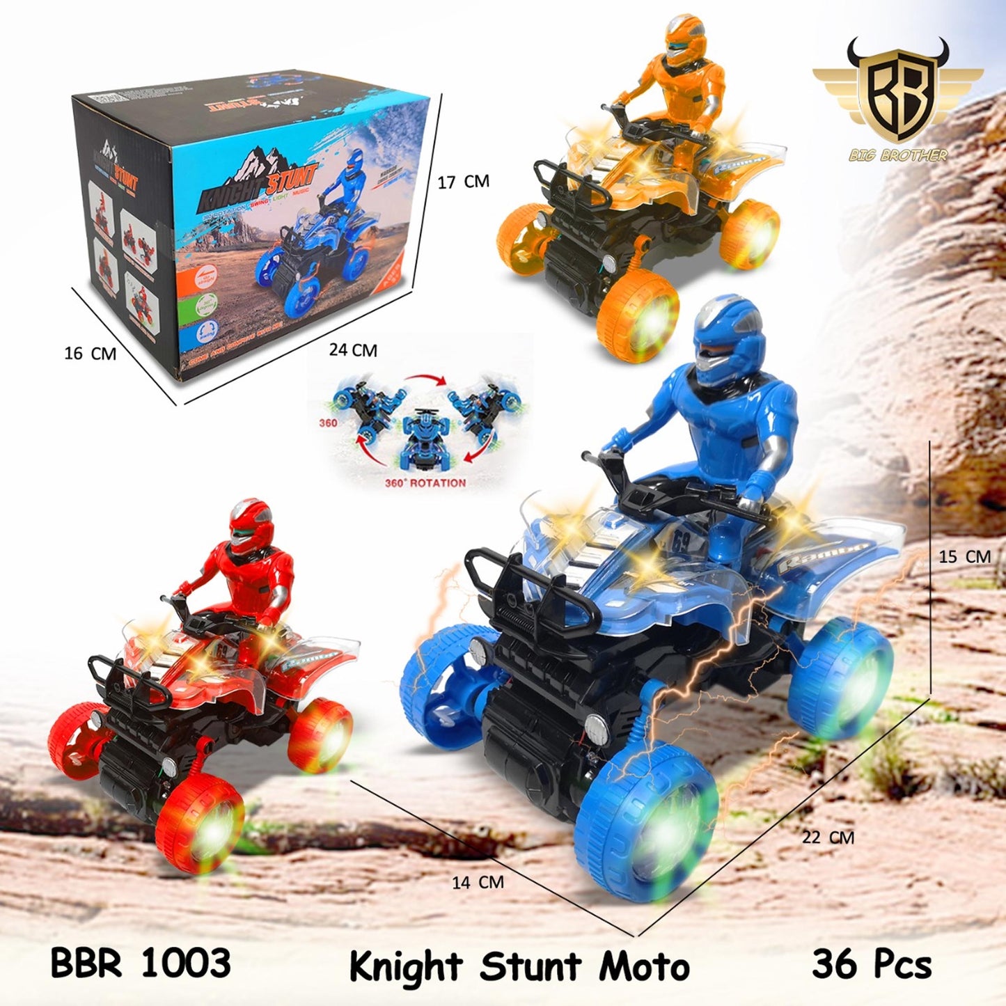 Stunt Knight ATV – 9" Electronic Toy Truck Wholesale