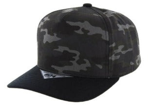 Kamel 804 Under Visor 5 Panel High Crown Slight Curve Solid Snapback Cap