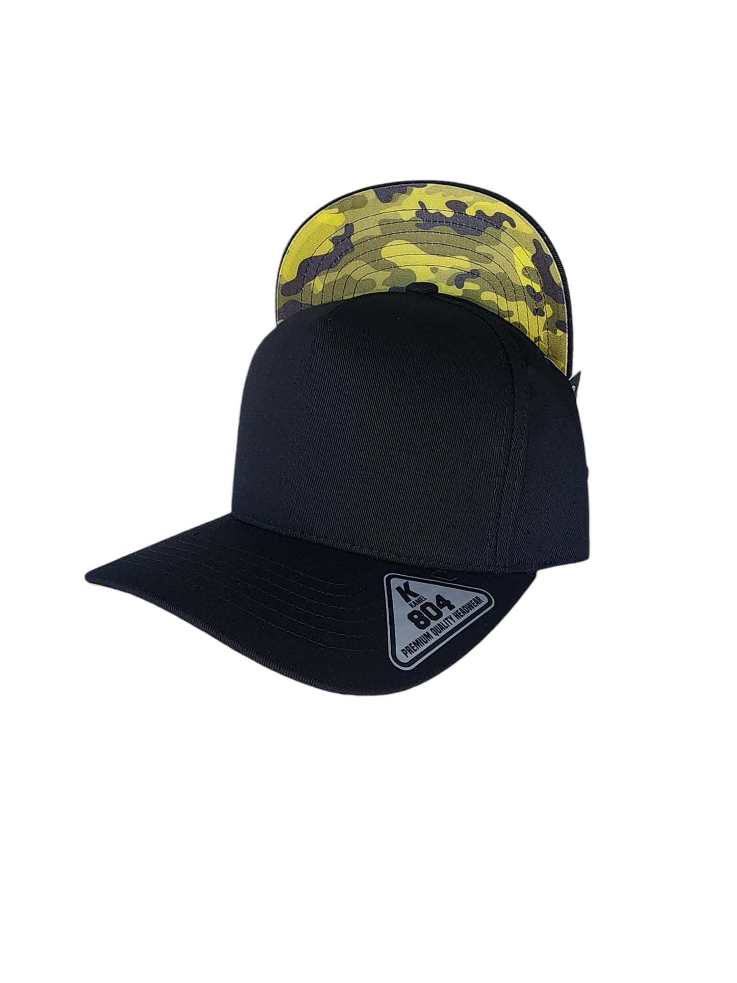 Kamel 804 Under Visor 5 Panel High Crown Slight Curve Solid Snapback Cap