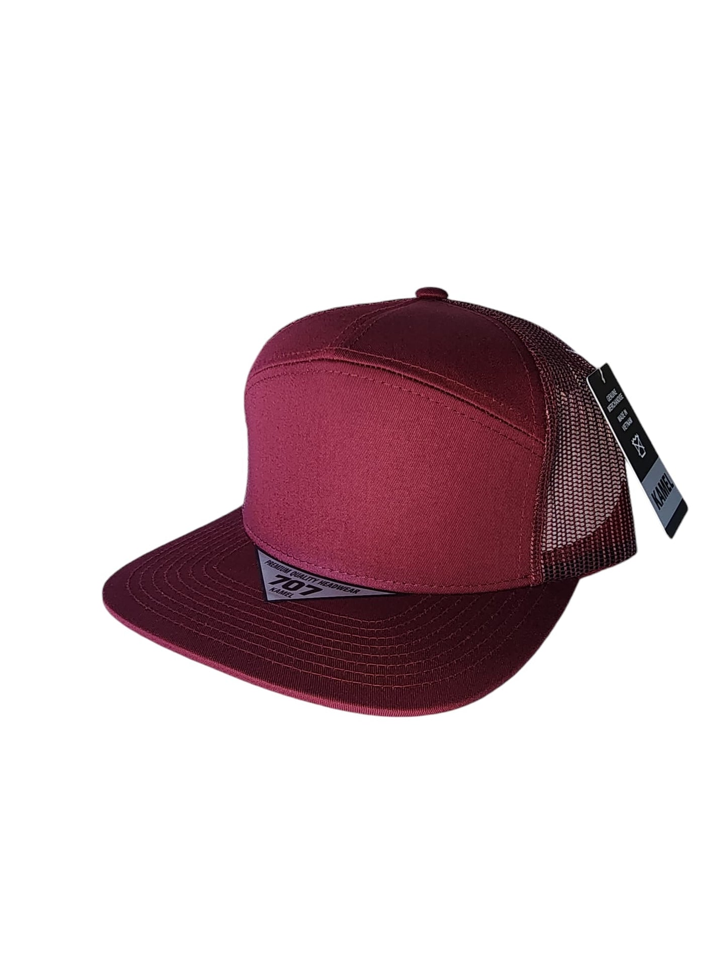 Kamel 707 7-Panel Flat Adjustable Snapback Mesh Trucker Cap-Noveltiesmart.com