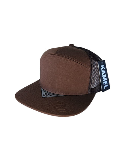 Kamel 707 7-Panel Flat Adjustable Snapback Mesh Trucker Cap-Noveltiesmart.com