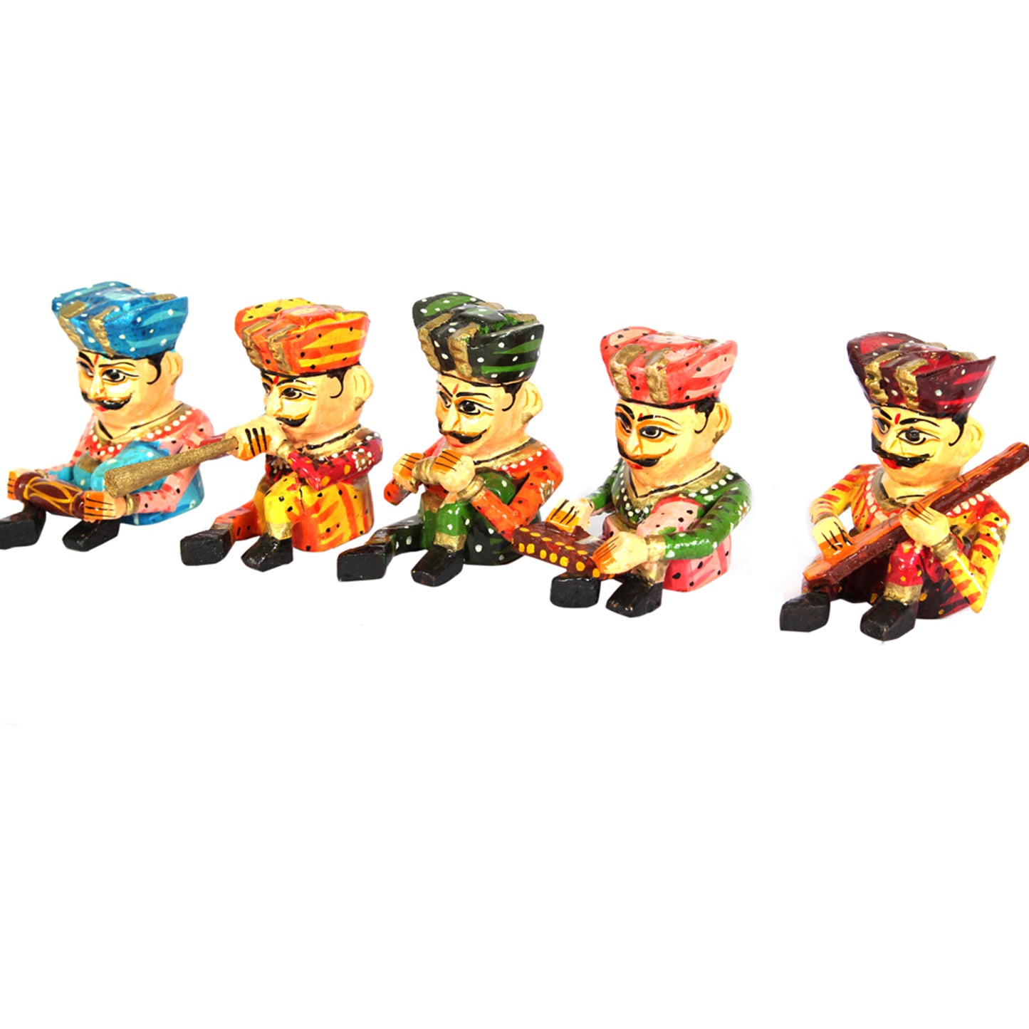 Wooden Handicrafts 5 Pc Musician Set as Showpiece