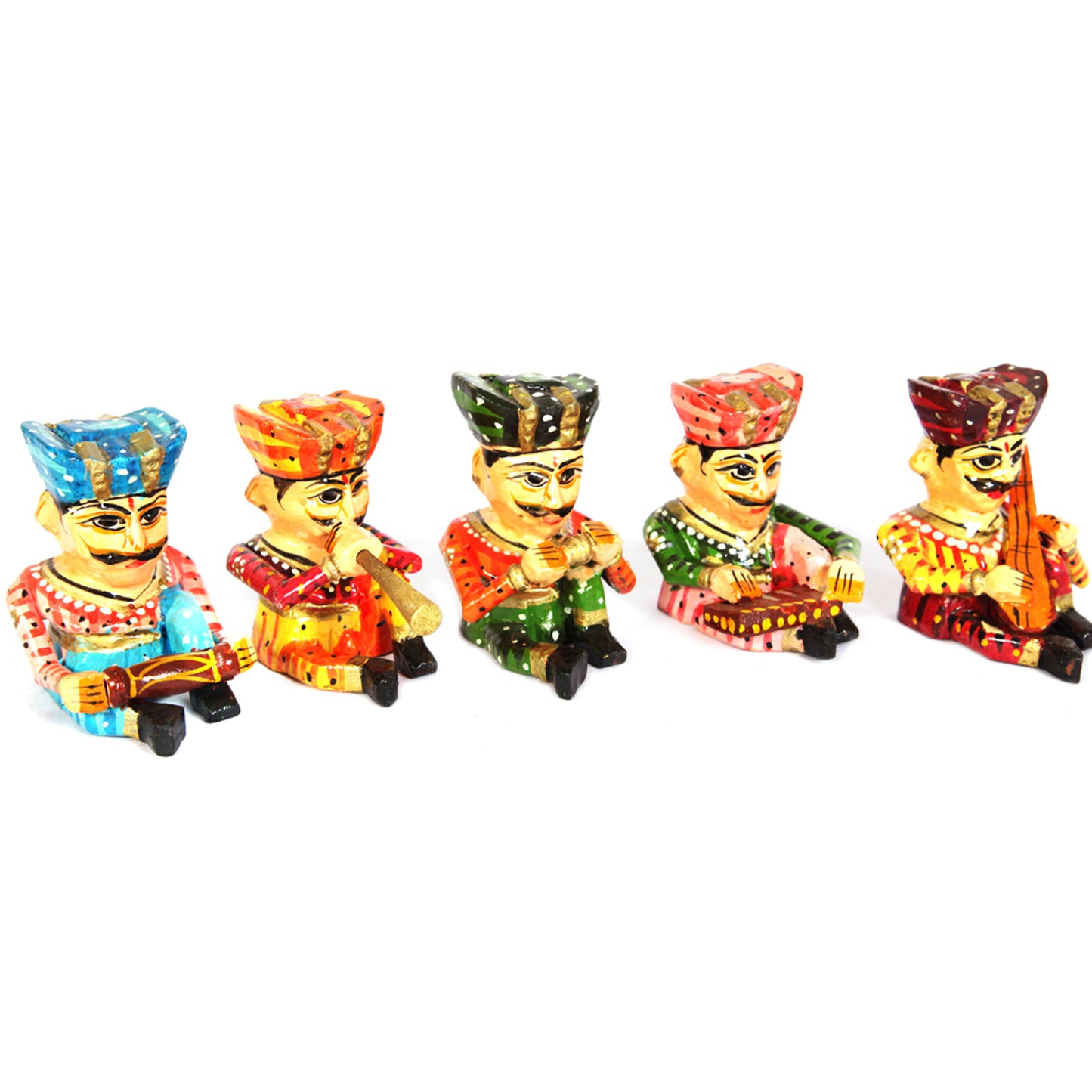 Wooden Handicrafts 5 Pc Musician Set as Showpiece