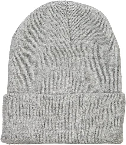 Soft Warm Long Beanie Ski Cap Unisex Multicolor (Pack of 12)