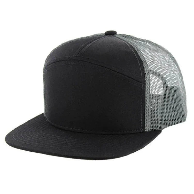 Kamel 707 7-Panel Flat Adjustable Snapback Mesh Trucker Cap-Noveltiesmart.com