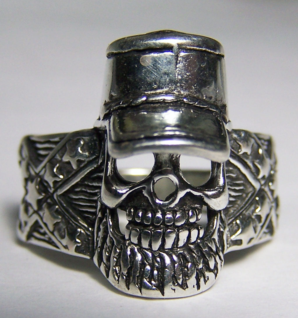 Bearded Civil War Soldier Biker Ring – Sterling Silver Plated