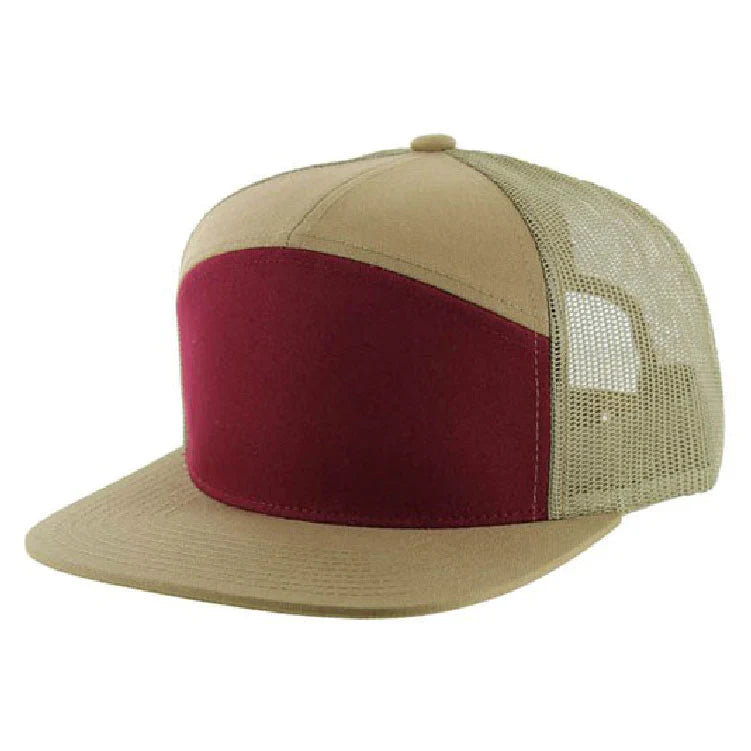 Kamel 707 7-Panel Flat Adjustable Snapback Mesh Trucker Cap-Noveltiesmart.com