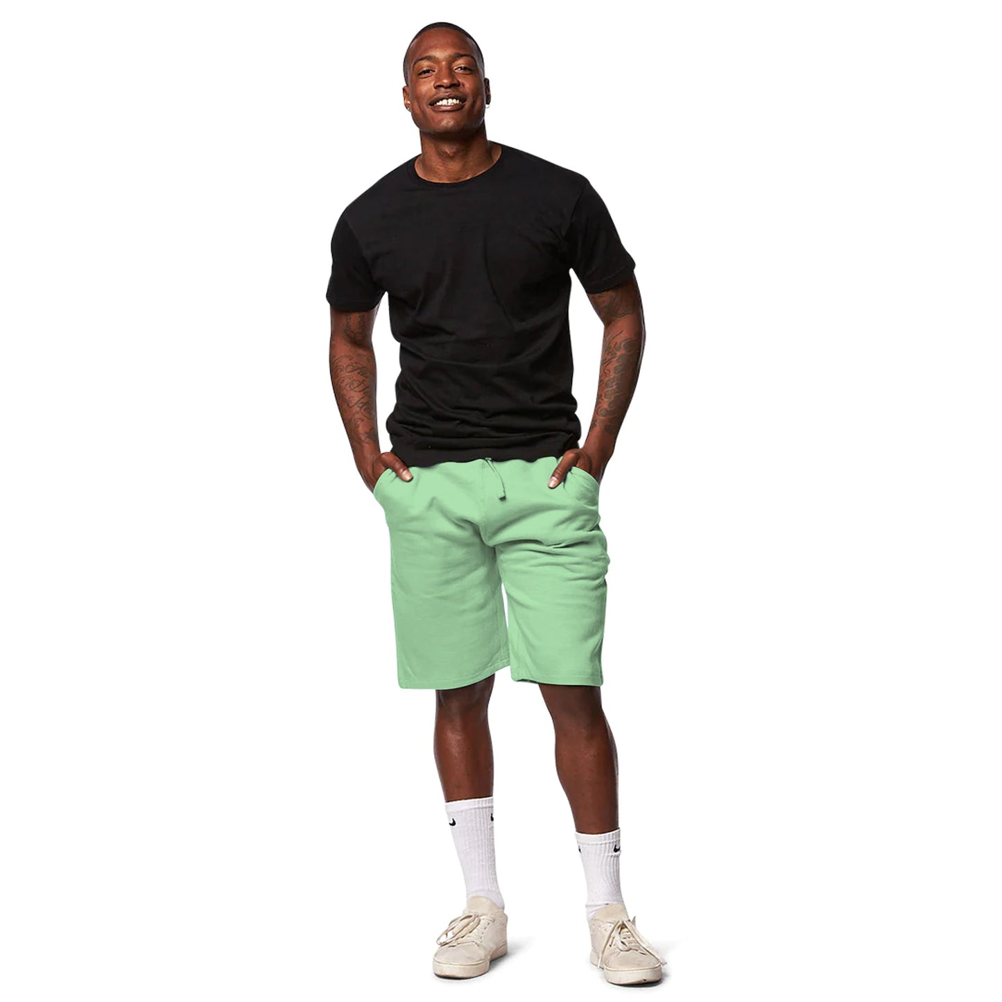 "Smart Blanks Premium Midweight Fleece Shorts - Comfortable & Customizable with Elastic Waistband"