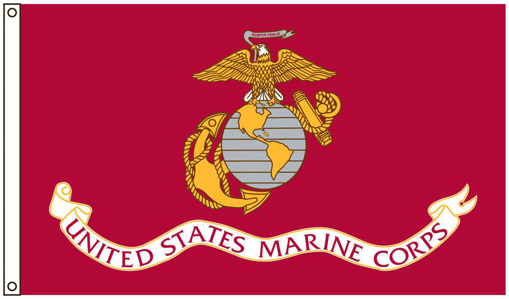 Heavy Nylon Marines Corps 3' x 5' Flag - Durable Military Flag