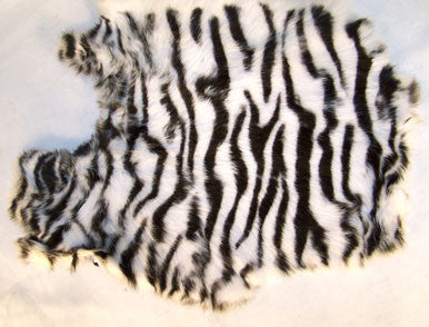 Zebra Rabbit Skin Pelt – Luxuriously Soft and Unique