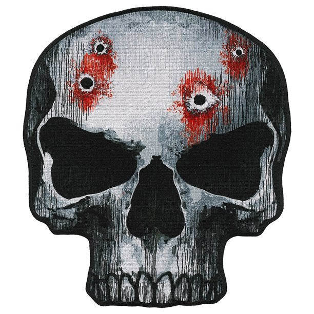 Embroidered Jumbo Skull Patch with Bullet Holes - Wholesale - NoveltiesMart.com Wholesale